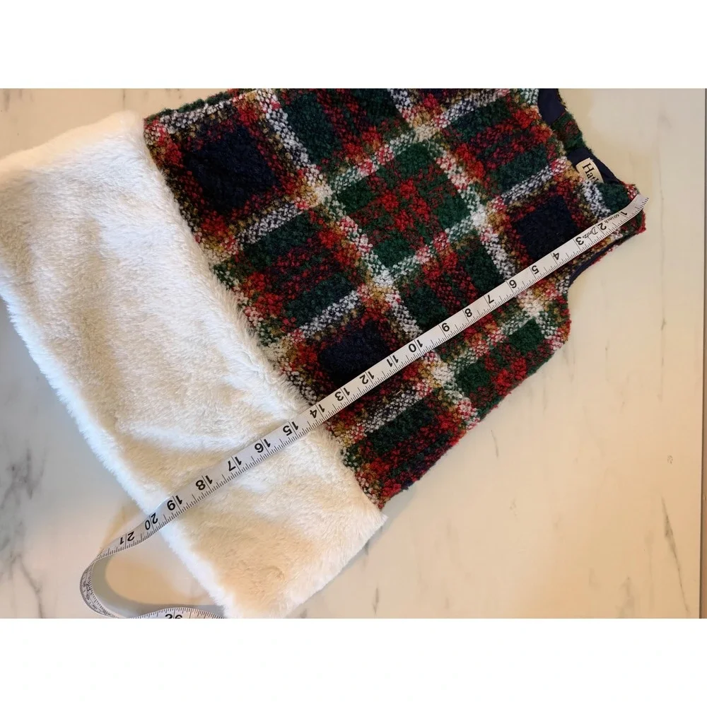 Hatley Girls 3T Plaid Holiday Dress Faux Fur Hem Red Green Tartan Christmas